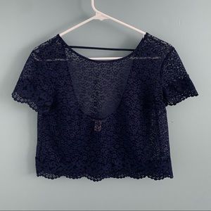 Victoria’s Secret Navy blue lace T-shirt